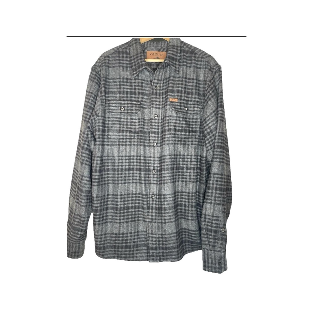 Orvis Gray Plaid Casual Button Down Shirt
